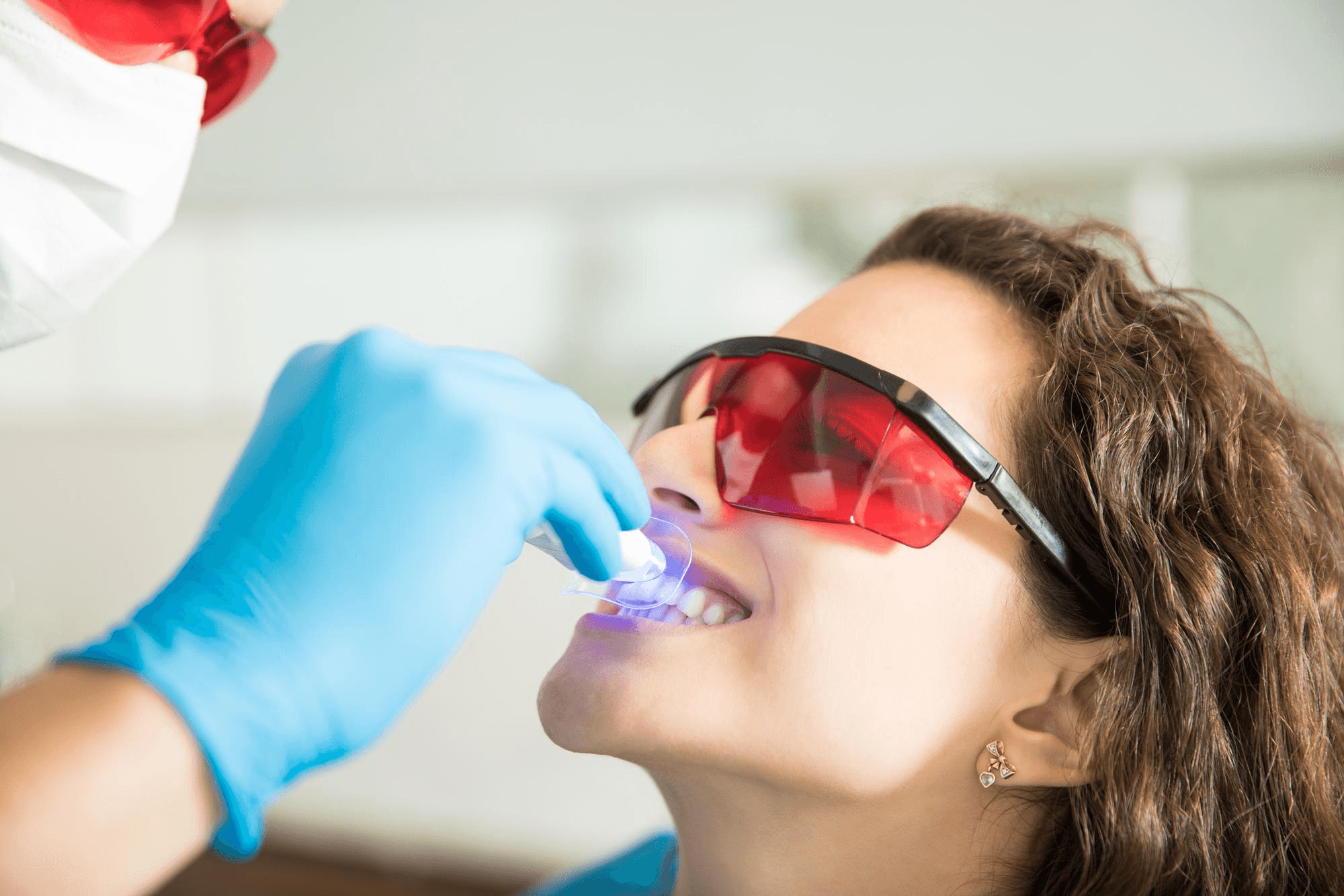 Teeth whitening treatment.